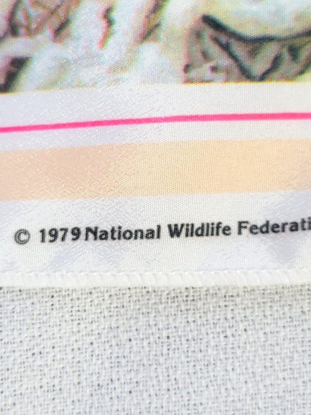 Vintage 1979 National Wildlife Federation Bird Scarf Winter Nature Print 42"x12" - Picture 7 of 11